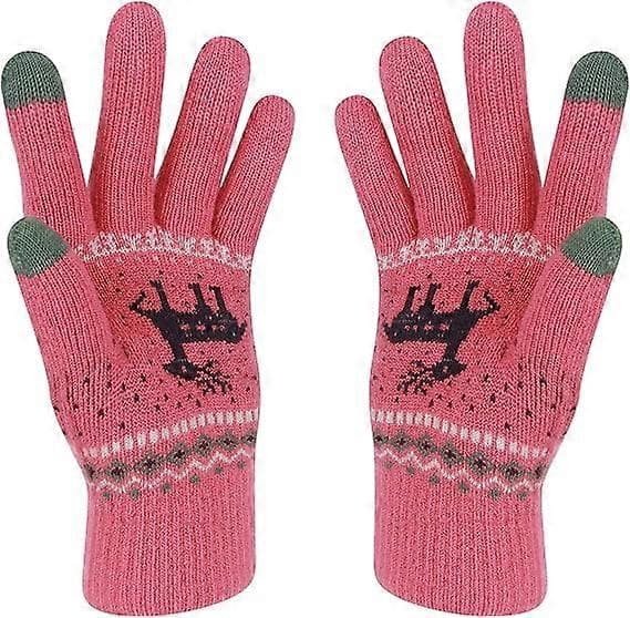 Vinter berøringsskjermhansker Snøblomsttrykk Hold varmen for kvinner