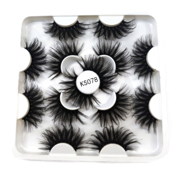 7 par 25 mm ögonfransar Faux lösögonfransar Wispy Extension Ks078 7pair