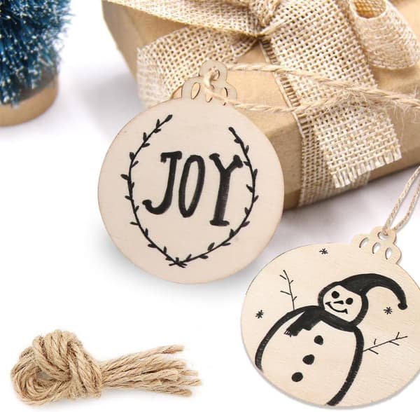 30st DIY träcirklar för hem jul hängande dekorationer
