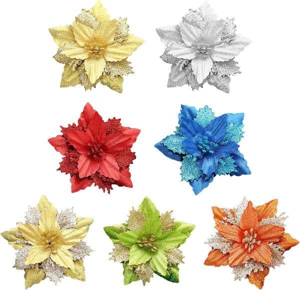12-pakning kunstig juletre glitter juledekorasjon