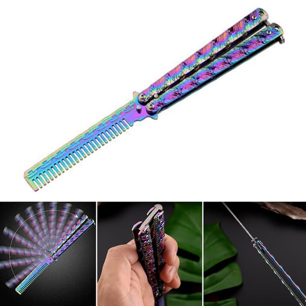 Butterfly Comb Skjegg Bart Børste Salong Tool Fargerik