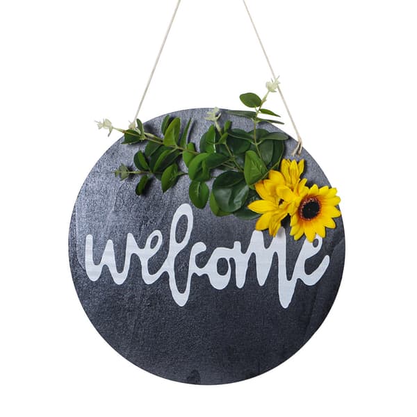 *2 Välkommen hem-dekoration Amerikansk lantlig träkrans dörrdekor*