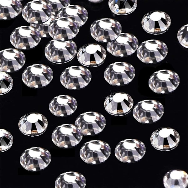 1440 bitar 2,8 mm klar kristall platt baksida briljant rund strass glasstenar glitter juveler Transparent faux diamant (klar)