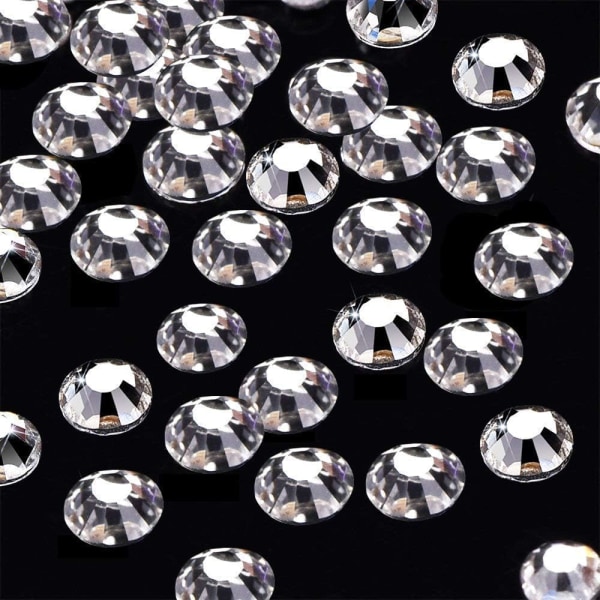 1440 kappaletta 2,8 mm kirkkaita kristalli litteä pohja briljantti pyöreä strassi lasi jalokiviä glitteriä Läpinäkyvä teko timantti (kirkas)