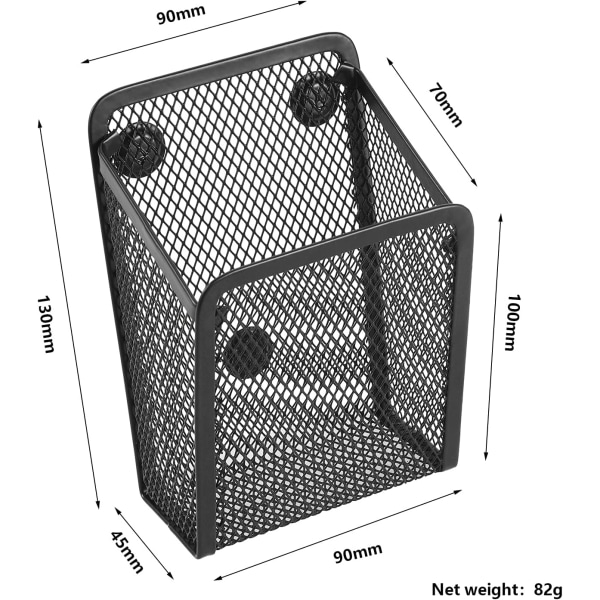 Magnetisk penholder, 2 rum Mesh pennekurv Rectangle 2pack