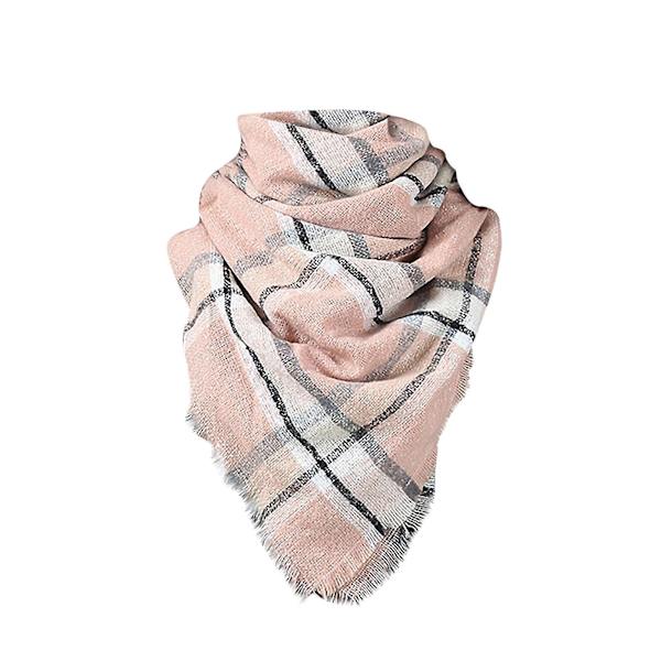 140*140 cm Kvinnor Cashmere Stripe Stor fyrkantig halsduk Sjal Tjocka Håll varm Scarf