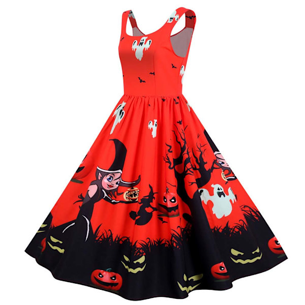 ady Hihaton Halloween Juhlamekko Rockabilly Swing Mekko A L