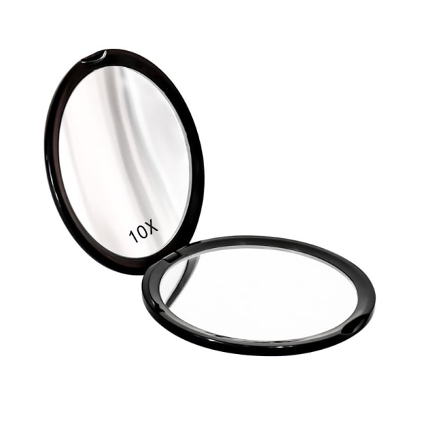 1X/10X forstørrelsesspeil, 100 mm dobbeltsidig belysning svart black