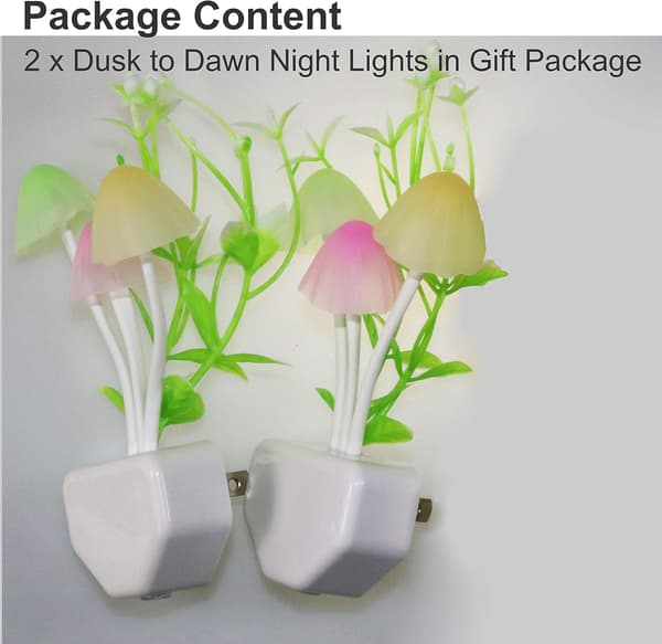 2-pak LED Sensor Natlampe Stikkontakt Natlys Farveskift