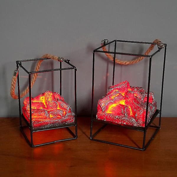 Xmas Rat Imitat Charcoal Flame Lamp Led Charcoal red style b