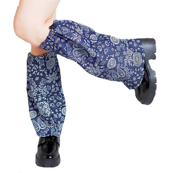 Dame Gotisk Snøring Denim Benvarmer Paisley Blomster Løse Fotdekselsokker