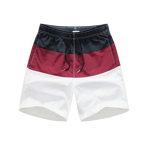 1/2/3/5 Hengittävät ja tyylikkäät miesten shortsit - kesään Wine Red and Black L,1 1 Pc