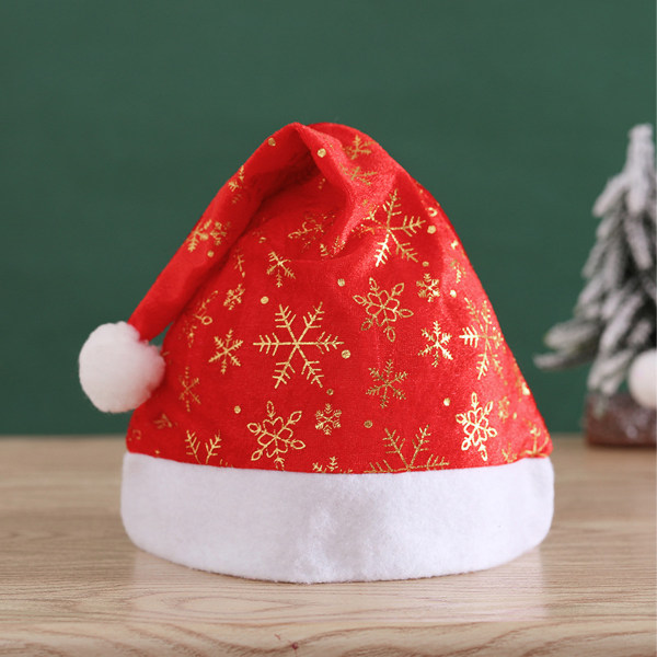 10-pack plysch tomte hatt, snö jul hattar för kvinnor män golden