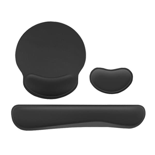 3 stk/sæt musemåtte tastatur håndledsstøtte og musehåndledsstøtte tre-delt sæt blød høj elastisk langsom rebound memory foam ergonomisk musehåndledsstøttesæt