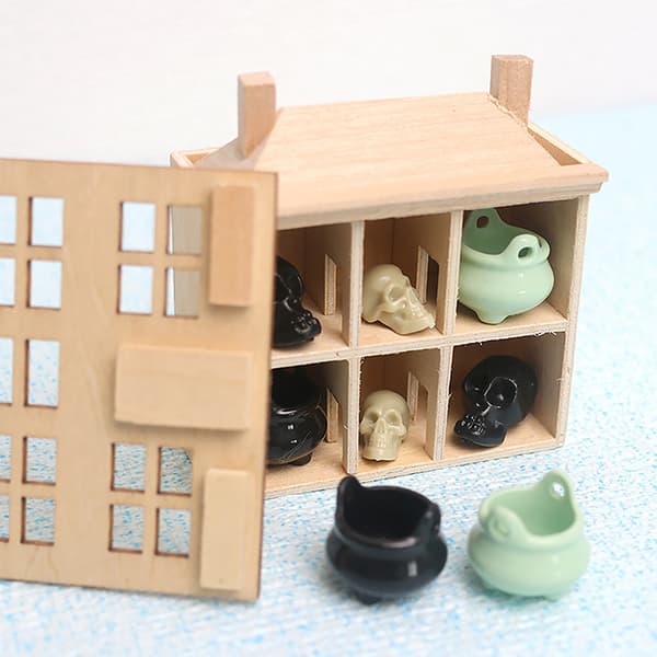 1:12 Dockhus Miniatyr halloween möbelprydnadsskåp W