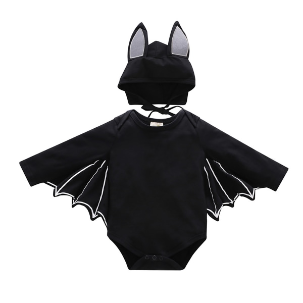 Halloween barn Baby Bat Sleeve Onesie Cosplay Party Kostume black 90cm