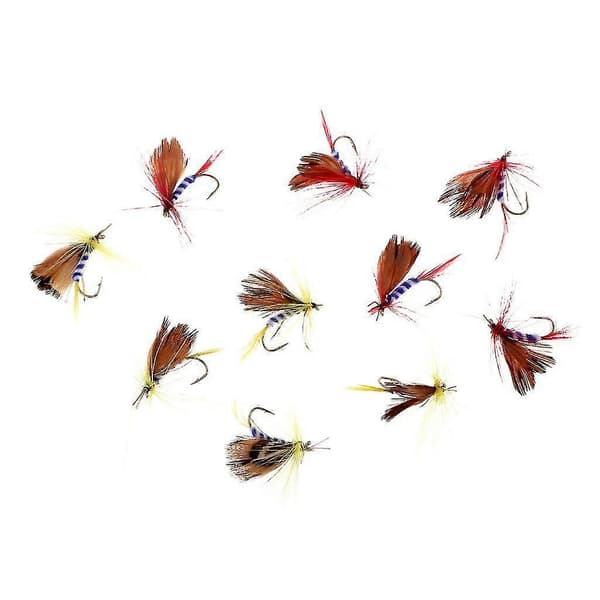 10 stk. fluefiskeri lokkemad fluer bas laks ørred insekter agn flydende fluer