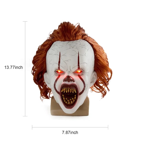 Halloween Mask Skrämmande Pennywise Skrämmande clown Helansikte Skräckkostym Fest Semester Cosplay Dekoration Rekvisita Vuxen