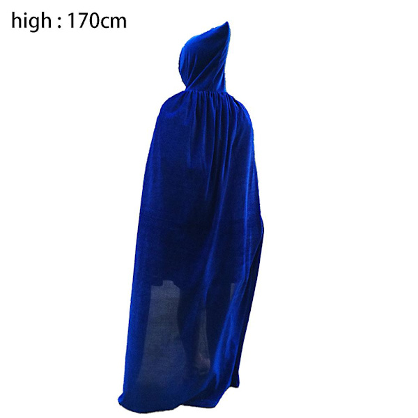 Hooded mantel Unisex mantel med huva Halloween jul mantel Vampyr Häxa Cape Kostym Blå blue