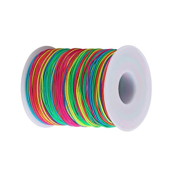100m Fargerik Rund Elastisk Snor DIY Perlearbeid Strekktråd Smykkefremstillingsmateriale