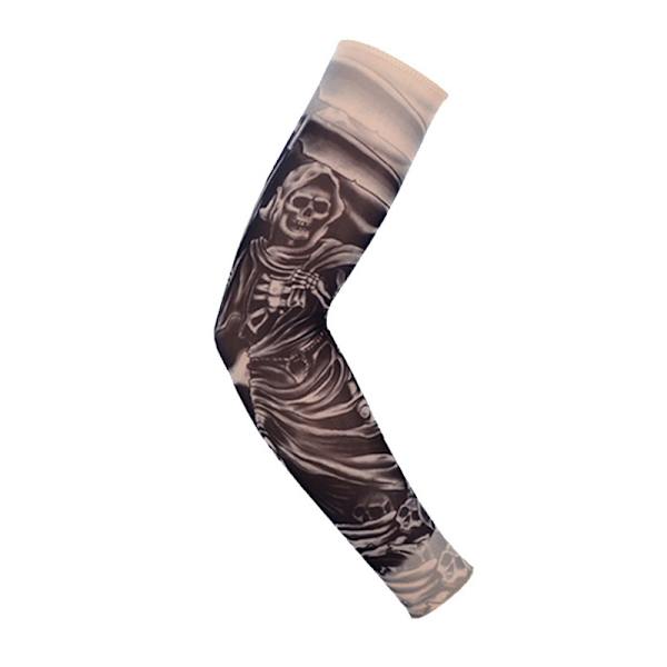Falska tillfälliga tatueringsärmar Vuxna Kvinnor Män Slip on Elastiska Armstrumpor Unisex Party Halloween Tatuering Biker Sun Block 1 Par-GKK028