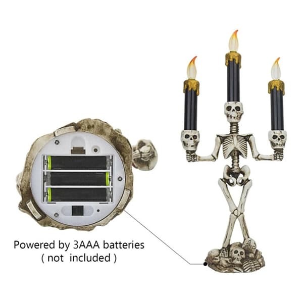 Halloween Ghost Hand Candle Lights Skull Holding Lamp Dekoration Silver