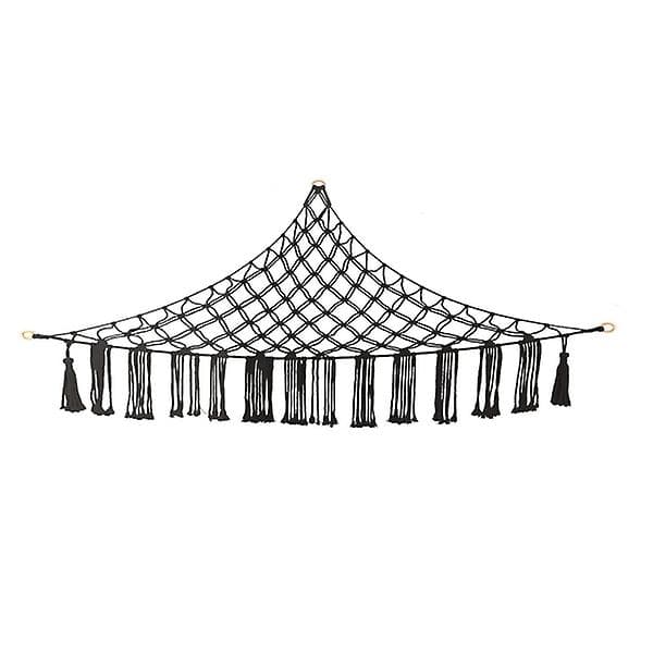 Hængekøje krammedyr Mesh krammedyr Hængekøje krammedyrsnet (100x100x150cm, sort)