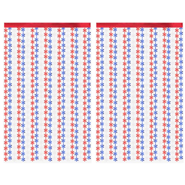 Snøfnugg Folie Fringe Gardiner - 2 stk 1x2m Sparkle Metallic