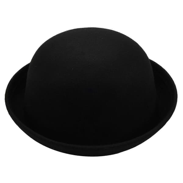 1 kpl Melonihattu Bowler Hat Bowler Hat Felt Hat Chaplin Hat Ratsastushattu (musta)