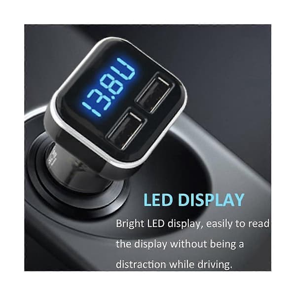2 STK Billader Voltmeter Bilbatterimonitor med LED Spennings- og Strømvisning, for 11 / Xs, Galaxy S20 / S10