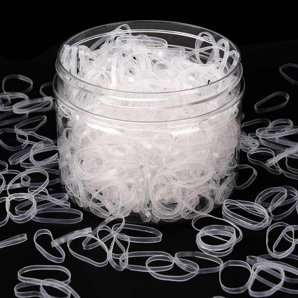 500 st/låda Hästsvanshållare Elastiskt flätat gummiband Black