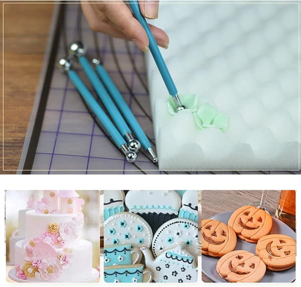 4 ST keramikværktøjer, model til dekoration af fondantkager, sæt til ler