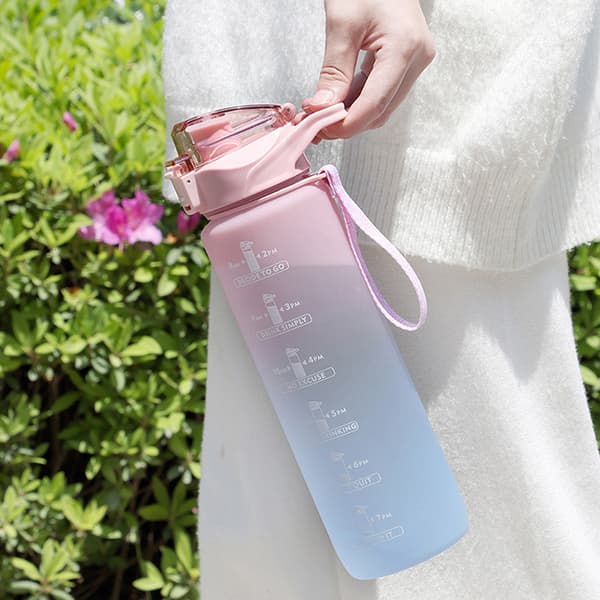 Urheilullinen 1000 ml vesipullo oljella ulkoilureissuille Pink
