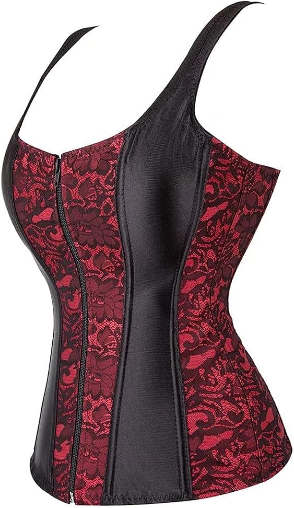 Korsetit naisille Overbust Bustier Top Gothic Sexy Shoulder Red 2928 2XL