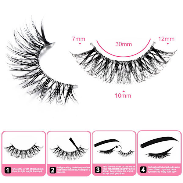 Lösögonfransar Faux Mink Lashes Falska ögonfransar