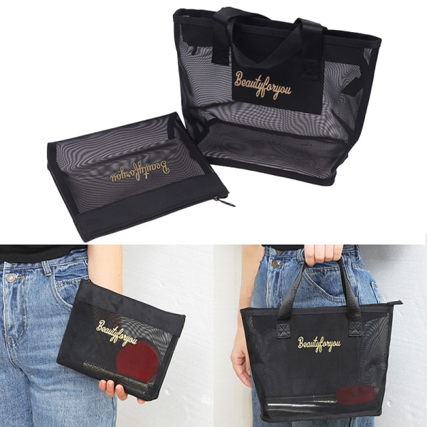 Makeup rush Travel Case Kosmetisk toalettväska Organizer Mesh K B