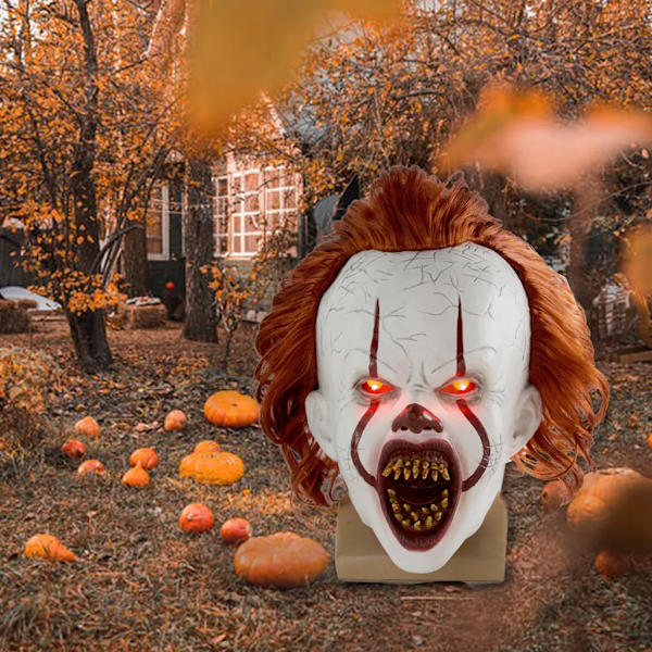 Halloween Mask Skrämmande Pennywise Skrämmande clown Helansikte Skräckkostym Fest Semester Cosplay Dekoration Rekvisita Vuxen