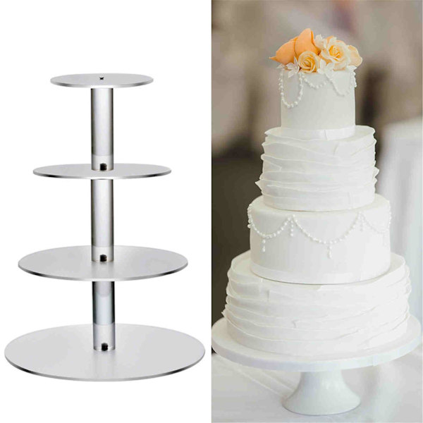 3/4/5/6 Tier Cake Stand Transparent Glas Display Brick Rack Dekorverktyg