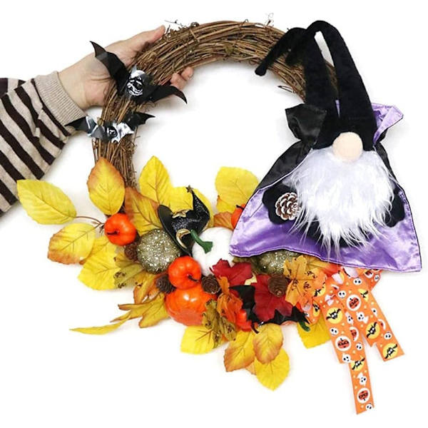 Tekosyksyn kurpitsahahmo seppele Halloween ulkoköynnös