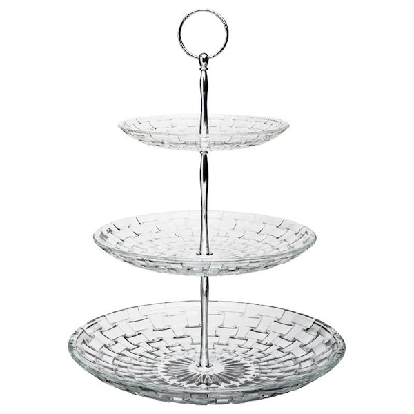 Dorre Kakfat Glitter 3-våningar Glas Crystal 3 våningar