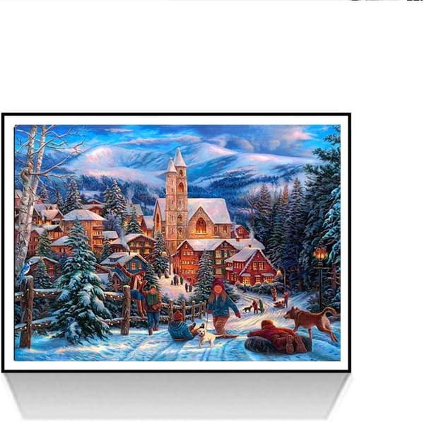#Diamantmalingssett 5D DIY, 16x12 tommer, Lek med hunder#