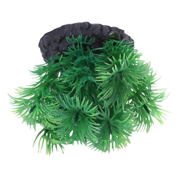 2x Akvarium Konstgjord Plast Gräs Vattenväxt Akvarieväxt Grön 8cm