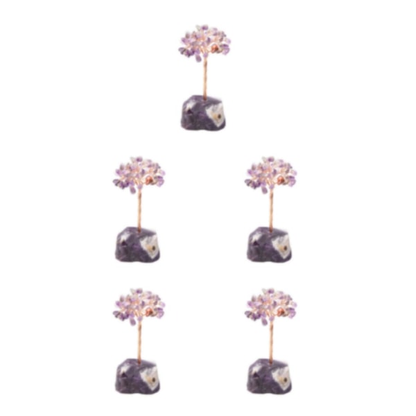 1/2/3/5 Lucky Tree Heminredning Utsökt hantverk och naturligt amethyst+amethyst 13cm 5PCS