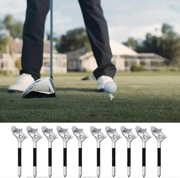 10 stk. Golftees for golfelskere, nybegynnere, profesjonelle golftees i plast, 10 graders skrå innsetting Golf Tee Flight-path Golftees