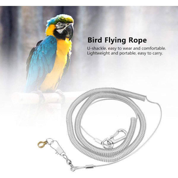 6m(4,5MM) Parrot Bird Anti-Bite Rep Training Husdjurskoppel Kit Ultr