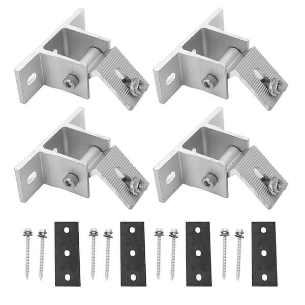 4 uppsättningar solpanelmonteringsfäste fot aluminiumlegering korrosionsskydd rostfritt solcellsfrontstöd för tak