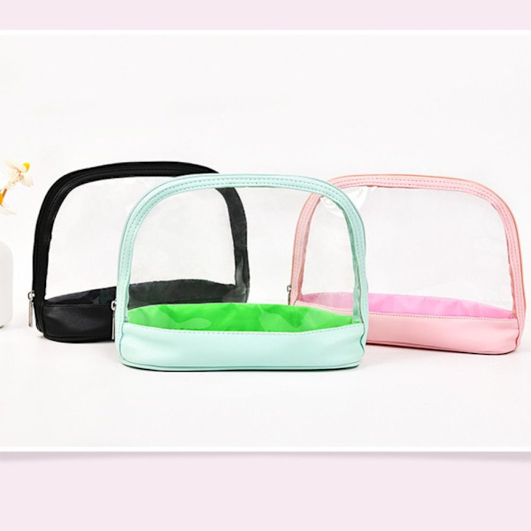 Transparent rese-necessär Shell Makeup Kosmetikaväska SVART Black