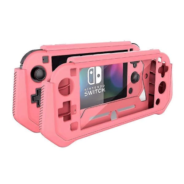 Nintendo Switch Lite spillekonsol integreret beskyttelsesetui TPU gummi hårdt etui, pink