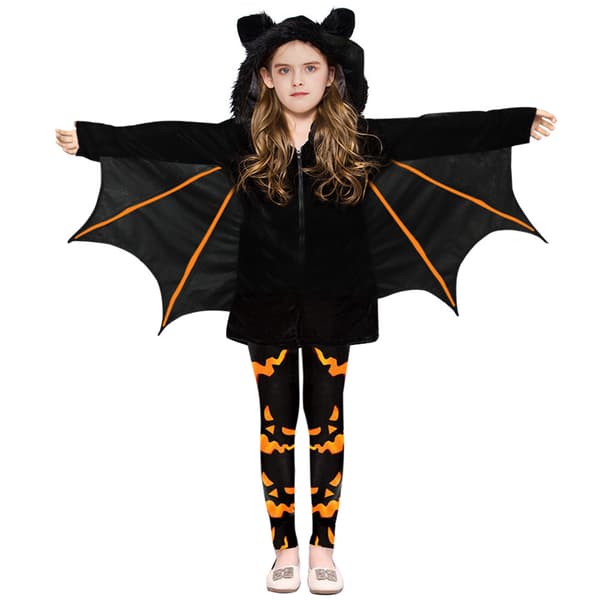 Kid's Fleece Bat Dräkt Barn Fuzzy Flying Bat Costume pumpa
