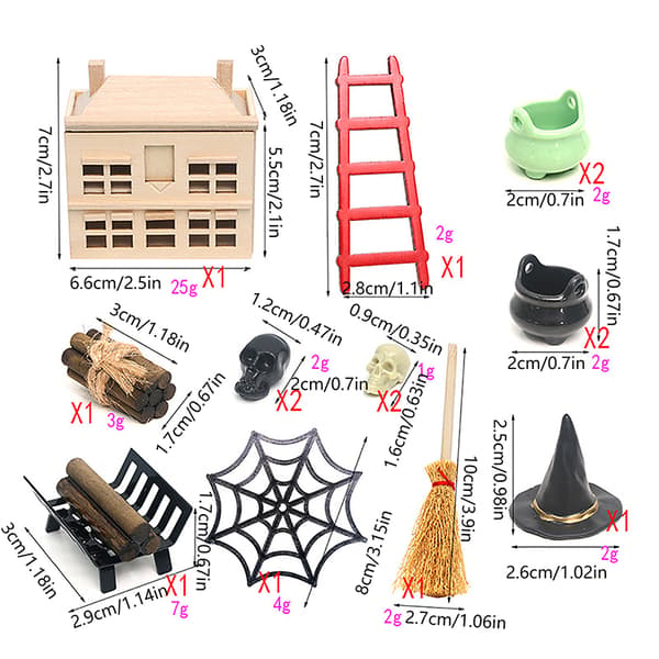 1:12 Dockhus Miniatyr halloween möbelprydnadsskåp W